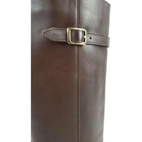 Italian Shoemaker brown  Leather low  Heeled Boots inside side zipper sz 6.5 - Picture 6 of 11